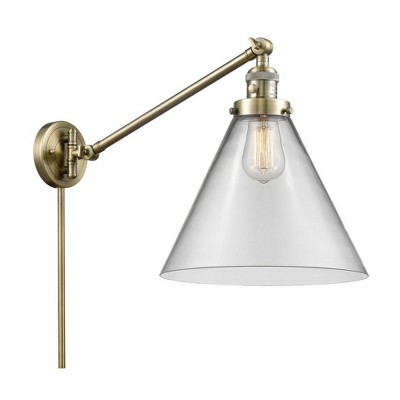 Cone - 1 Light Swing Arm Wall Sconce In Industrial Style-16 Inches Tall and 12 Inches Wide