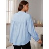 INSPIRE CHIC Women's Maternity Shirts Blouses Pleated Button Down Long Sleeve Pregnancy Nursing Top - 4 of 4