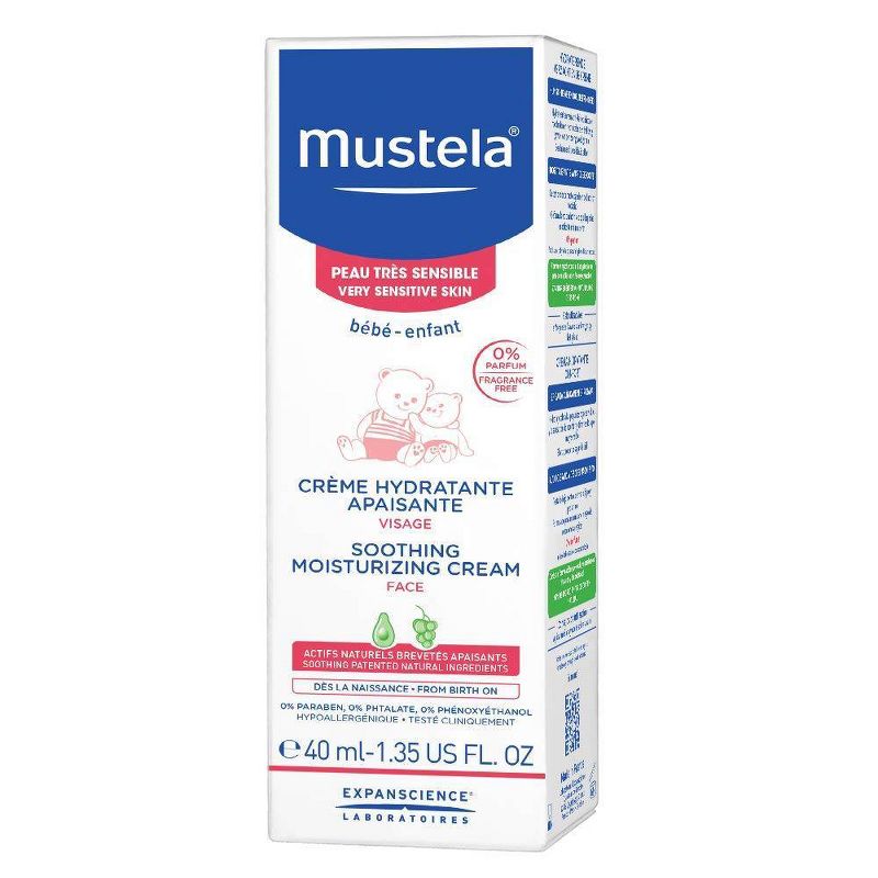 Mustela Sensitive Soothing Moisturizing Baby Face Cream Fragrance Free - 1.35 fl oz, 4 of 10