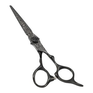 Unique Bargains Stainless Steel Hair Cutting Scissors Black 1 Pc - 1 of 4