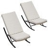 Outdoor Rocking Chairs Set of 2, Indoor Lounge Rocker Chair with Padded Cushion & Metal Frame & Rattan Seat, for Garden, Backyard, Lawn, Patio - 2 of 4