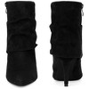 BLISSFUL STEP Women's Pointed Toe Stiletto Heel Fold Over Slouch Ankle Boots - 2 of 3