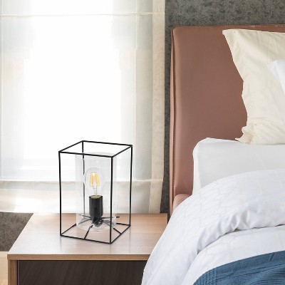 Framed Table Lamp with Cylinder Glass Shade - Lalia Home