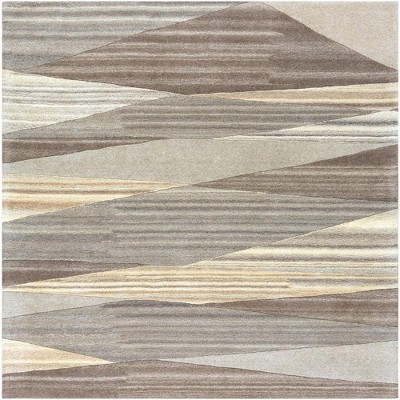 Mark & Day Mulhouse 8'x8' Square Tufted Indoor Area Rugs Dark Brown: Stain-Resistant Wool, Modern Rustic, Pet Friendly
