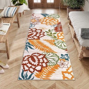 Area Rug Modern Floral Pattern Rug Washable Rugs for Living Room Bedroom - 1 of 4