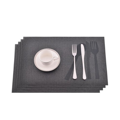 Knife & Fork Jacquard X 18" In. Pvc Non-slip Washable Placemat Set Of 4 : Target