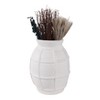 Decorative Contemporary Paper Mache Textured Vase - Modern Style for Home Office Bedroom Living Room Casual Decor - 14" White - 3 of 4
