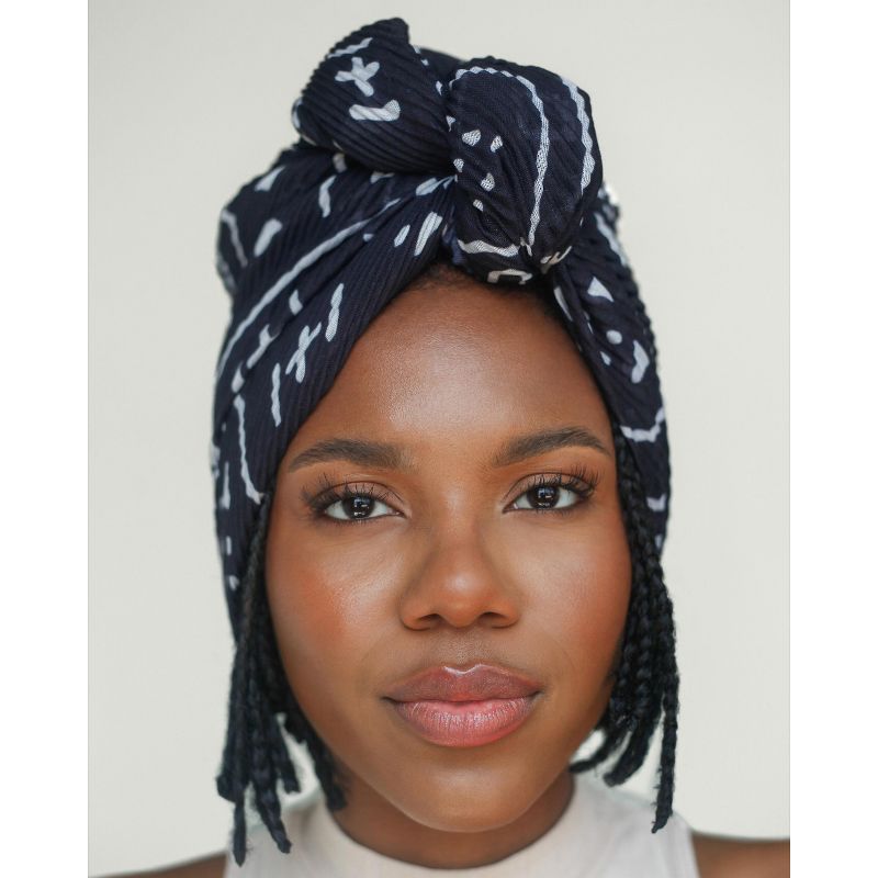 The Wrap Life | Printed Pleated Head Wrap, 2 of 5