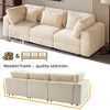 Clihome 105" 3 Seater Corduroy Sofa,with Wide Armrests and Sturdy Wood Frame and Removable Back Cushions - 4 of 4