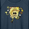 Women's - SpongeBob SquarePants - Tie Dye Spongebob Lightweight French Terry Wide Neck Long Sleeve Shirt - 2 of 4