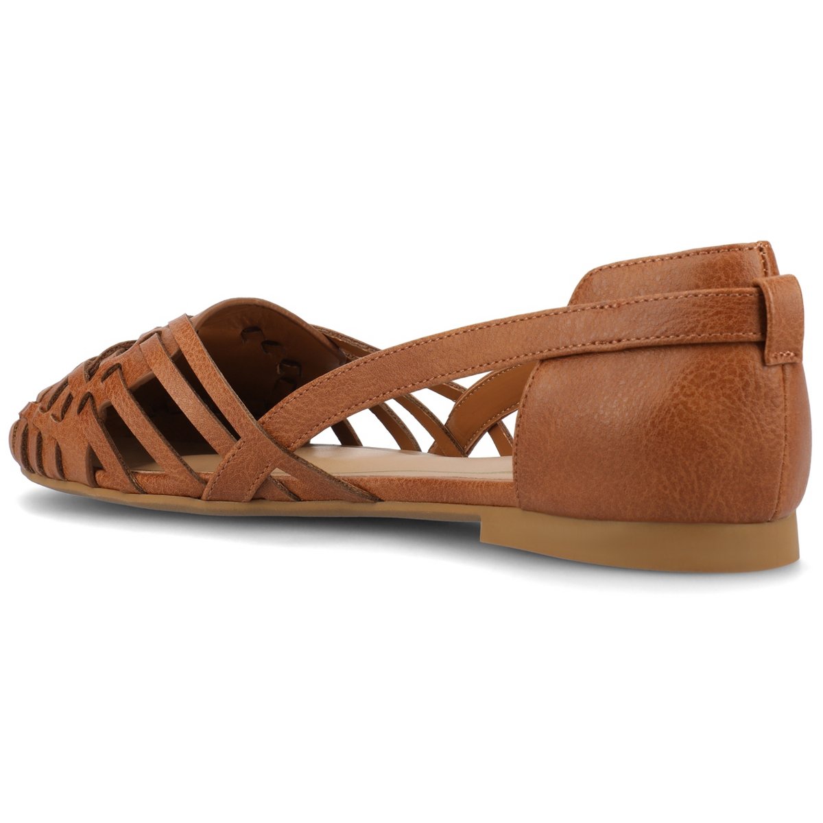 Женские сандалии Journee Collection Journee Women's Ekko Medium and Wide Width Flat Sandals, Cognac 10 — фото 7
