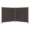 'vidaXL Modern 2-Panel Room Divider/Partition - 137"x70.9" - Foldable Design for Easy Storage - Versatile Usage - Breathable Brown Fabric - 4 of 4