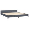 vidaXL Velvet Bed Frame Platform Bed, Scandinavian Style/Slats Support/No Box Spring Needed/Without Mattress/Easy Assembly, Dark Grey King Bed - 4 of 4