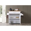 HomeStock  Kitchen Island with Spice Rack, Towel Rack & Drawer, White with Beech Top, 15.5 x 35.5-44.9 x 35.2 inches - 4 of 4