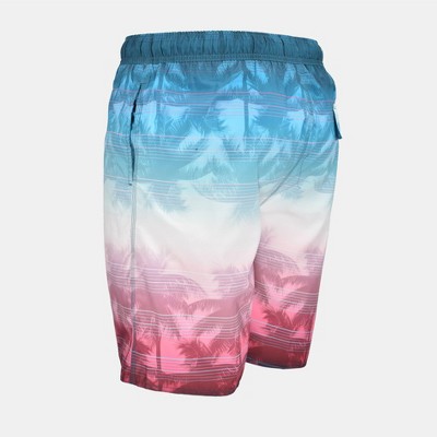 Мужские брюки U.S. Apparel Men's Palm Reflection Swim Trunks | Aqua Strawberry Medium — фото 3