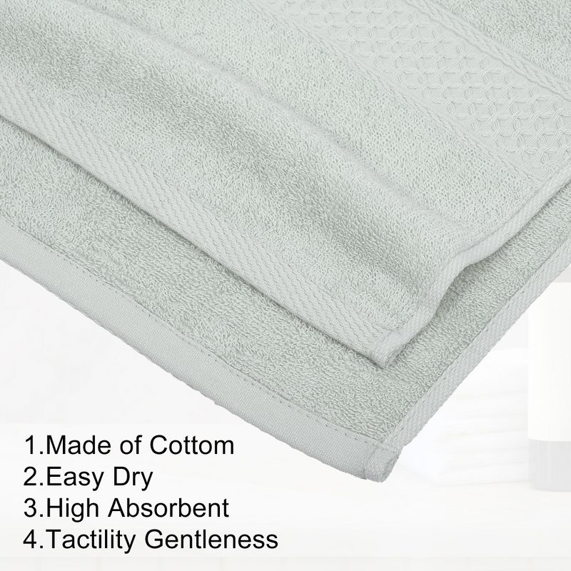 Unique Bargains Soft Absorbent Cotton Bath Towel for Bathroom kitchen Shower Towel 3 Pcs, 3 of 7