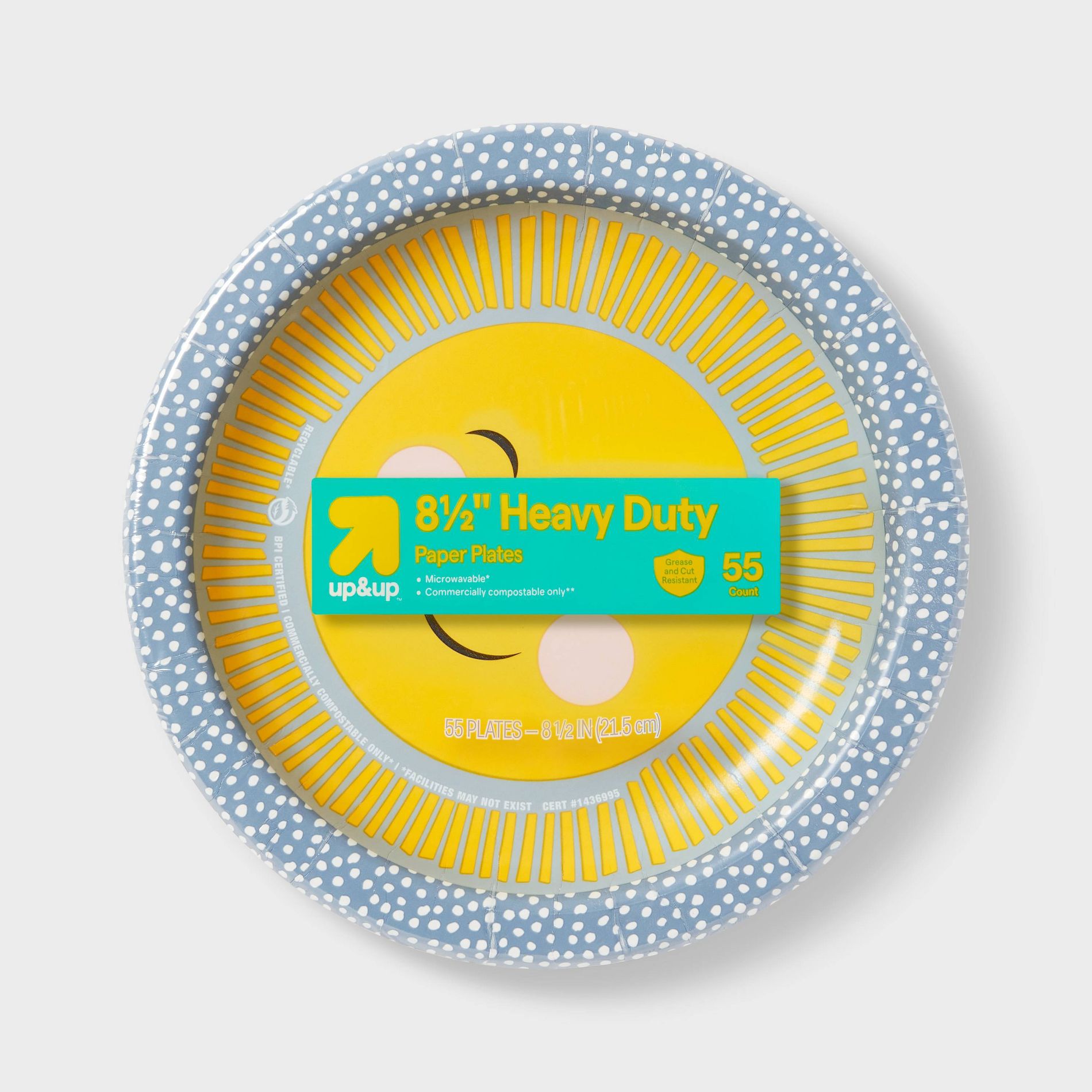 Smiling Sun Paper Plate 8.5" - 55ct - up&up™