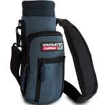Wild Wolf Outfitters 25 oz Water Bottle Holder - Carry, Protect & Insulate w/ 2 Pockets & Adjustable Strap - Blue