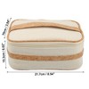 Unique Bargains Canvas Portable Travel Wood Grain Pattern Makeup Bag Beige 8.54"x3.94"x6.02" 1 Pc - 4 of 4