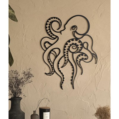 Octopus Metal Wall Decor – Nautical Home Office Living Room Decor