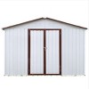 Metal Metal garden sheds outdoor storage sheds white+coffee White As shown - 2 of 4