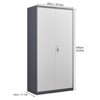 Munora - 70.80 Inch Wardrobe - Gray Metal Lockable Closet with Hanging Rod - Waterproof & Fireproof - 4 of 4