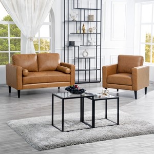 Home Imports Emporium Upholstered Chair, Loveseat and Sofa Set Combos for Living Room in Tan, Leather - 1 of 4