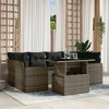 vidaXL Patio Sofa Set with Cushions Outdoor Furniture 7 Piece Poly Rattan - Gray without storage - 2 of 4