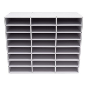 YIYIBYUS 24-Slot Desktop File Holder, Office Mailbox, Literature Organizer, White - 1 of 4