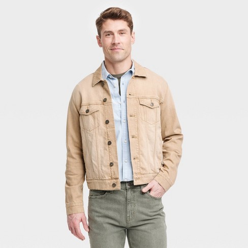 Men's Denim Trucker Jacket - Goodfellow & Co™ Beige : Target