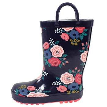 Hudson Baby Rain Boots, Navy Bold Floral