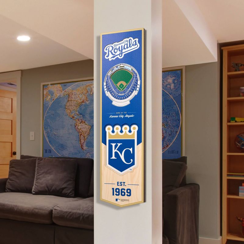 8&#34; x 32&#34; MLB Kansas City Royals 3D Stadium Banner, 2 of 5