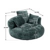 CAVINAS Chenille Fabric Bean Bag Chair with Three Pillows,Soft Bean Bag Couch,Accent Chairs for Living Room - 4 of 4