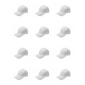 12 Pack Baseball Hats Great for Teams Events or Promotions - 1 of 4