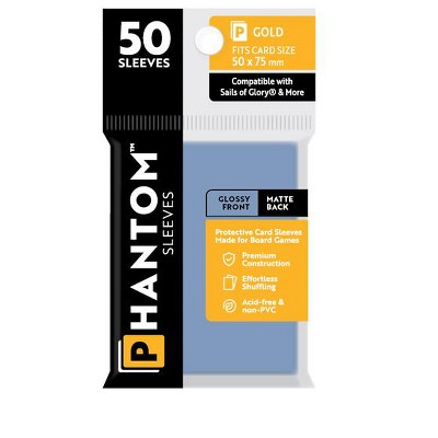 Phantom Sleeves: "Gold Size" (50mm x 75mm) - Gloss/Matte (50) (Compatible with: Sails of Glory® and More)