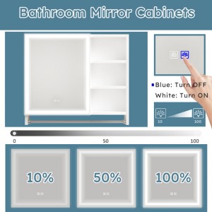 Modern 32x28inches Bathroom Cabinets, Medicine Cabinets With Mirrors And LED Lights - 1 of 4