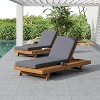 Christopher Knight Home Dawn Patio Rustic Acacia Wood Adjustable Chaise Lounge with Water-Resistant Cushions (Set of 2) - 2 of 4