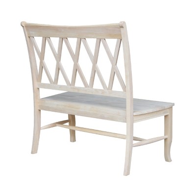 Classic Unfinished Solid Wood Double X-Back Bench