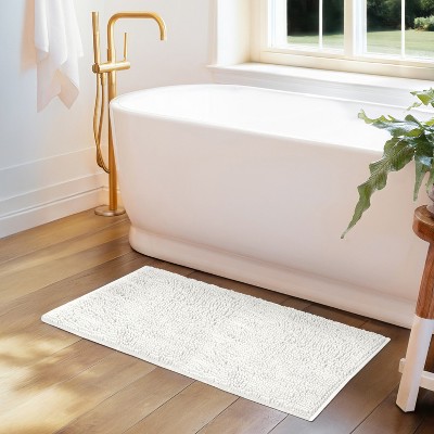 Soft Absorbent Chenille Bath Mat Rug with Anti-Skid Rubber Backing - Becky Cameron
