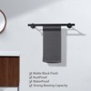 WOWOW 36 in. Wall Mounted Towel Bar in Matte Black, Stainless Steel Double Towel Holder - 3 of 4