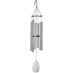 Woodstock Chimes Signature Collection, Woodstock Windsinger Chime, Amazing Grace 49'' Silver Wind Chime WWAG