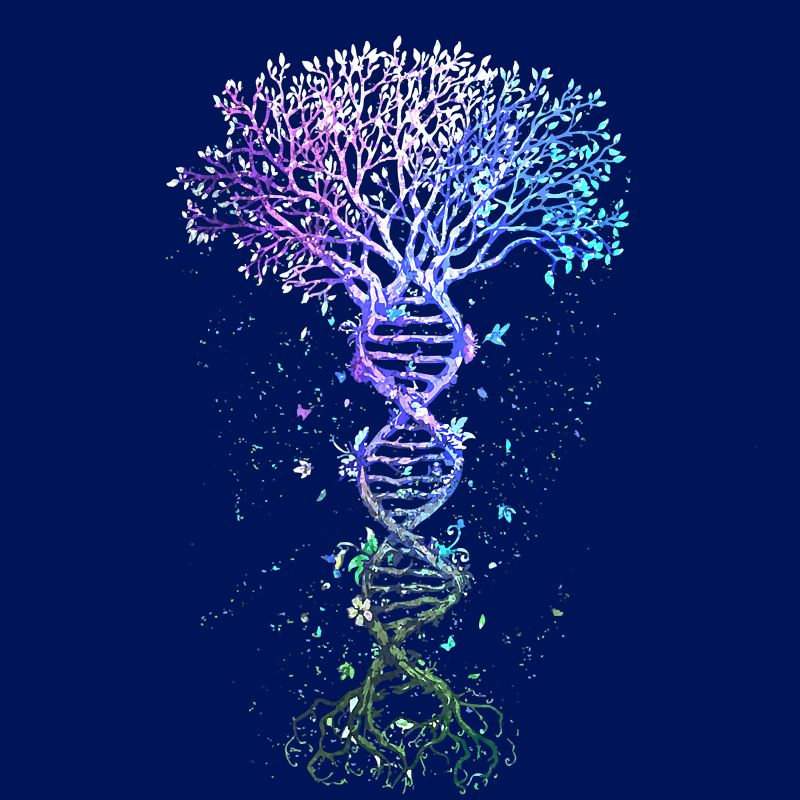 Junior's Design By Humans DNA Tree Life Earth Genetics Biologist Science Gift By Luckyst T-Shirt, 2 of 4