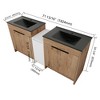 ChicFurnit Bathroom Vanities 72 Inch Freestanding Vanity with Black Ceramic Sink Soft Closing Door for Bathroom, Brown, 71.8"*18.31"*34.25" - 3 of 4