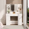 Makeup Vanity, 41" Dressing Table With Mirror And Bench, 5 Drawers, 6 Shelves, Adjustable 3 Color Light Dressing Table for Bedroom - 4 of 4