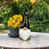 12" Polyresin "Let It Bee" Indoor/Outdoor Garden Gnome Statue Black/Yellow - Alpine Corporation: Weather-Resistant Decor - 2 of 4
