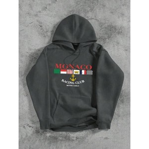 TIME HOLLOW Plaid Print Hooded Sweatshirt - Cozy And Stylish For Going Out - 1 of 3