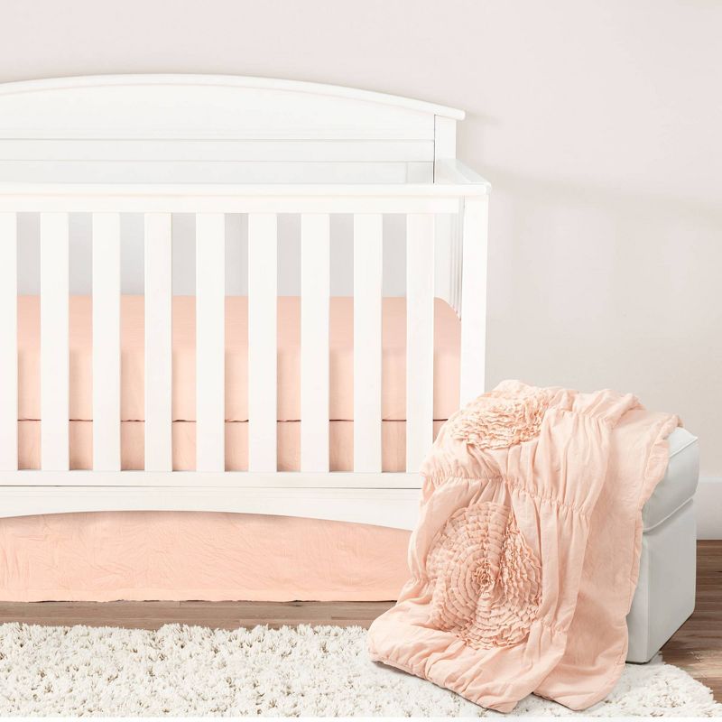 Lush D&#233;cor Crib Bedding Set Serena Embellished Soft Baby/Toddler - Blush - 3pc, 1 of 8