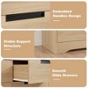 Embedded-handle design four-drawer cabinet, wooden drawer unit, space-saving compact storage cabinet, suitable for living rooms and hallways. - 4 of 4