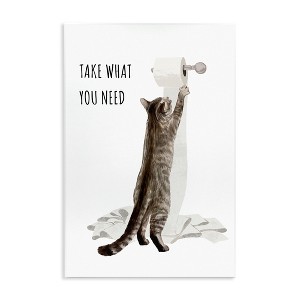 Stupell Industries Take What You Need Toilet Paper Cat Wall Plaque Art - 1 of 4