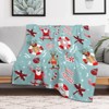 FIONECA Cool Santa Claus and Reindeer Christmas Blanket with Skateboard Lifebuoy Pattern 40x50 inches - 3 of 4